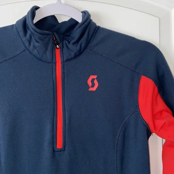 Scott 1/4 zip fleece pullover base layer mock t neck shirt S - Picture 2 of 8